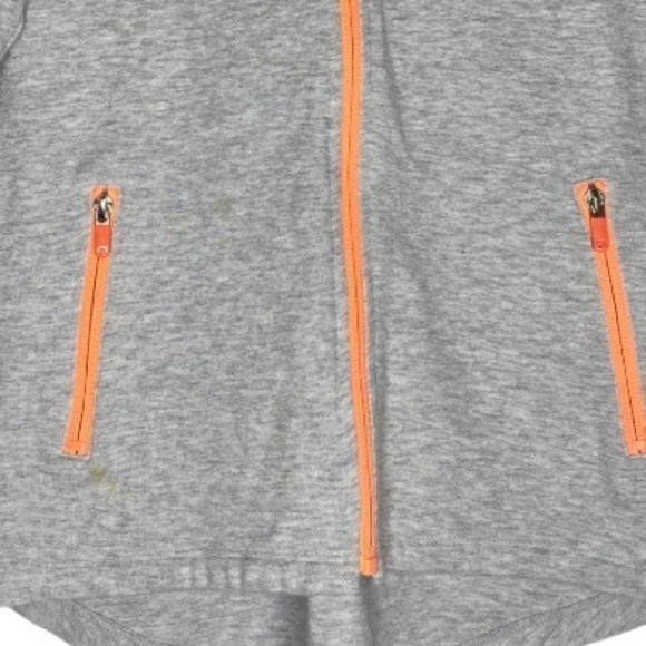 GAP FIT Gray Zip Front Athletic Jacket with Neon Orange Trim Size Medium - Picture 2 of 3